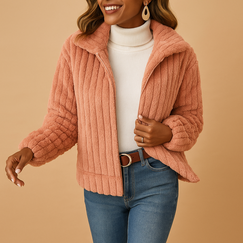 Women’s Long Jacket | Stand Collar Design with Clean Silhouette