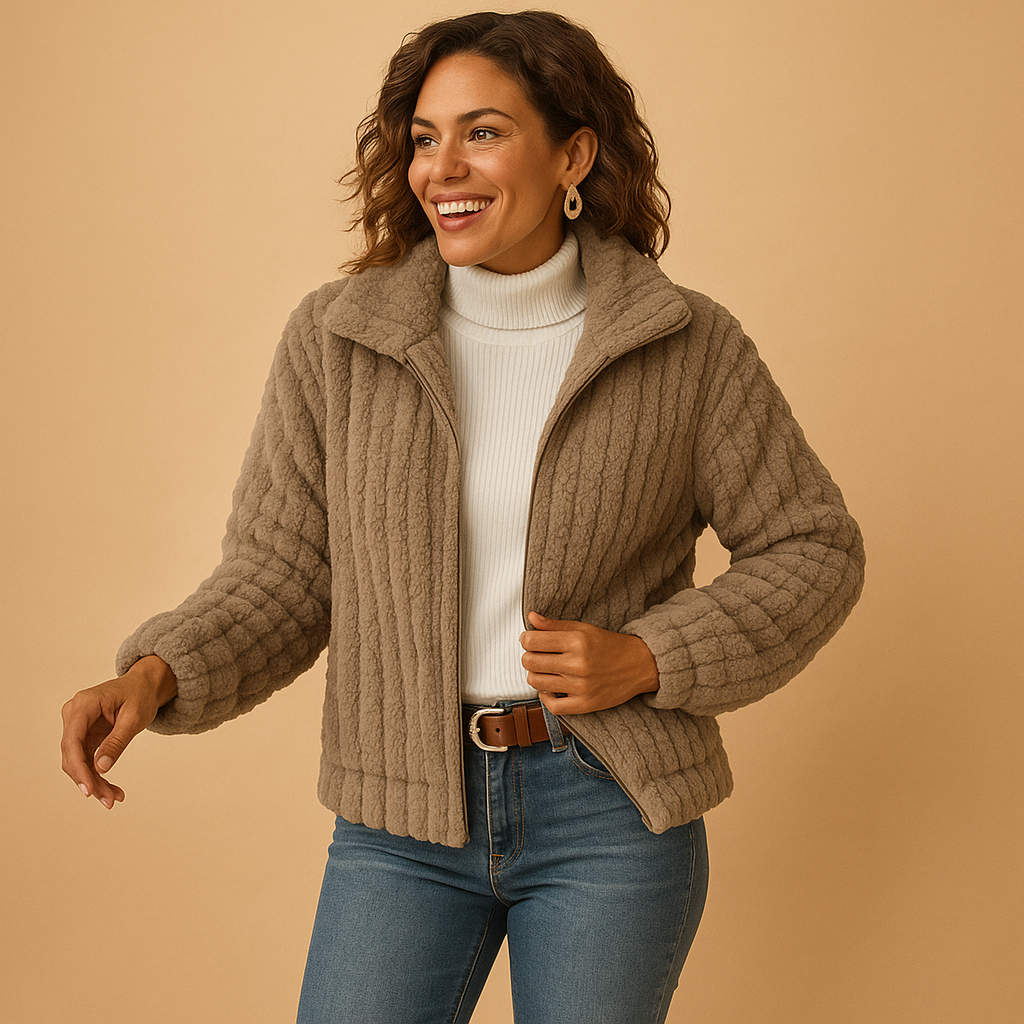Women’s Long Jacket | Stand Collar Design with Clean Silhouette