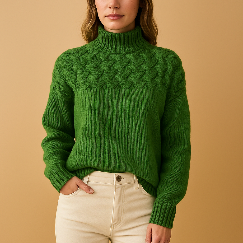 Women’s Knitted Turtleneck Sweater – Soft Texture