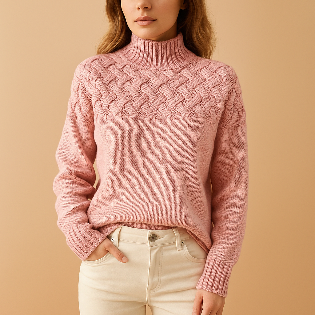 Women’s Knitted Turtleneck Sweater – Soft Texture
