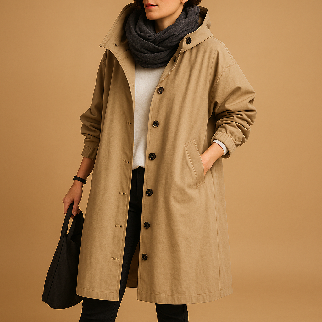 Women’s Long Raincoat | Full-Length Water-Resistant Design