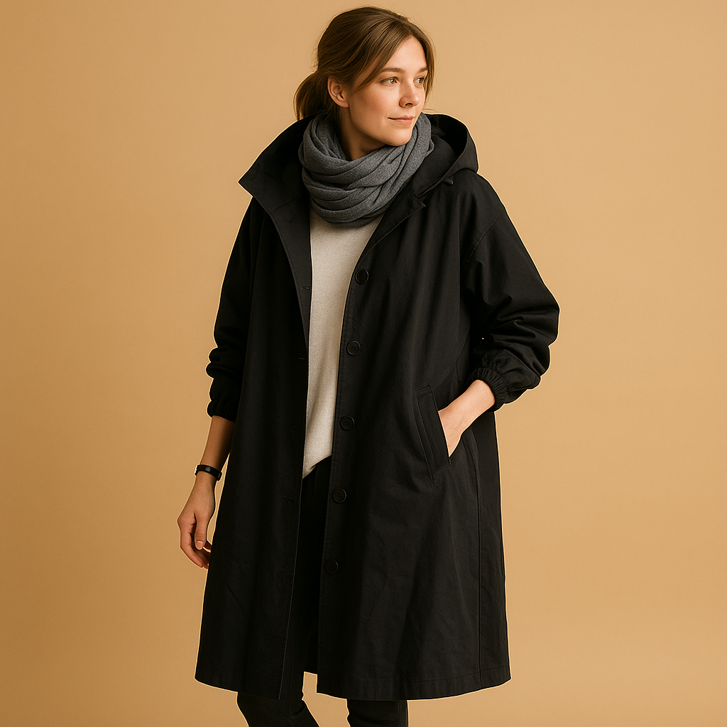 Women’s Long Raincoat | Full-Length Water-Resistant Design