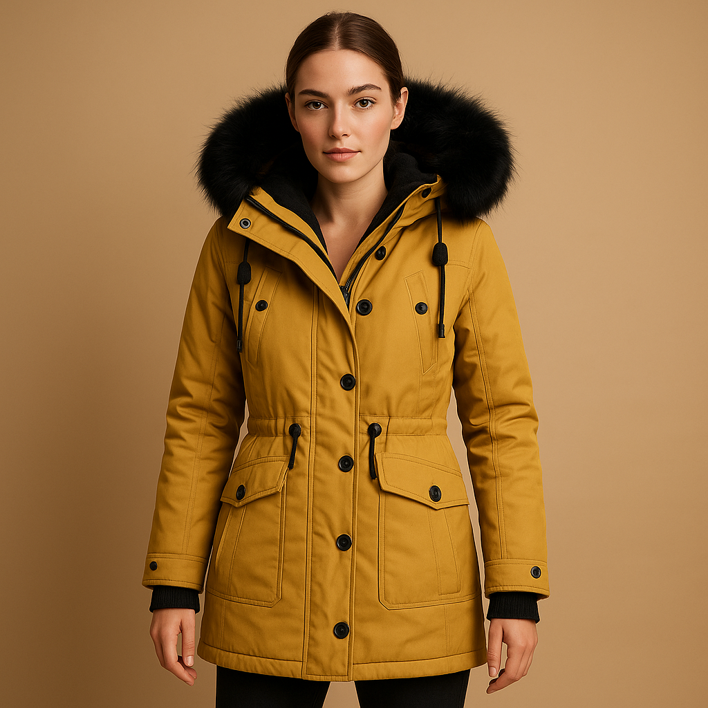 Women’s Long Winter Coat | Water-Resistant Design with Hood