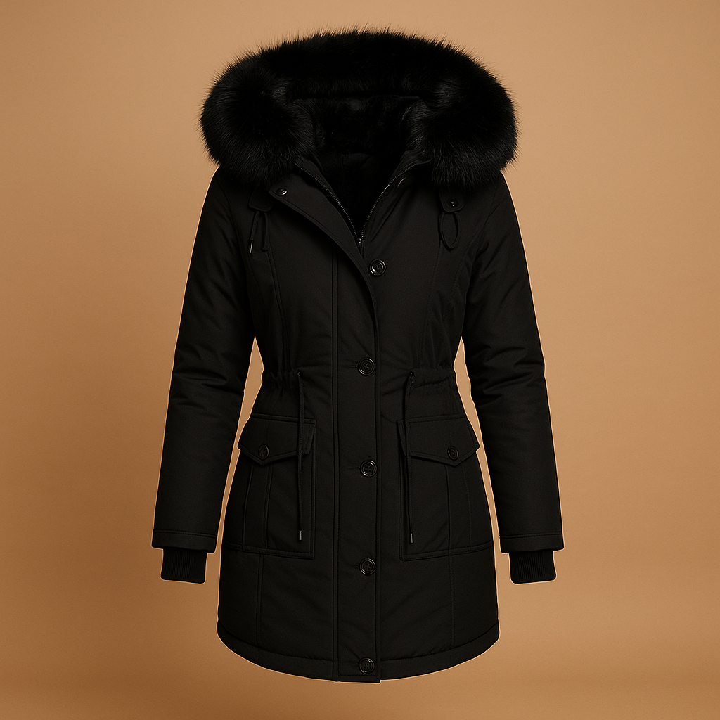 Women’s Long Winter Coat | Water-Resistant Design with Hood