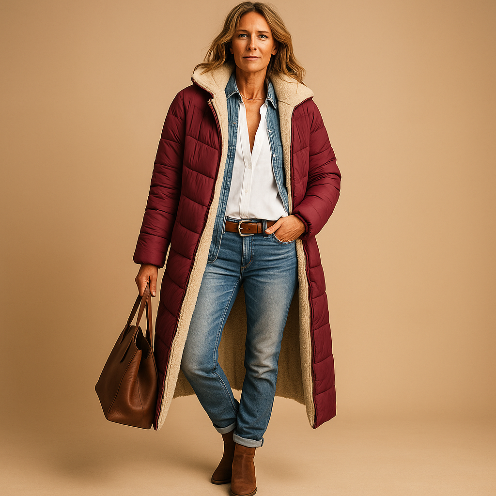 Women’s Long Coat | Padded Full-Length Design