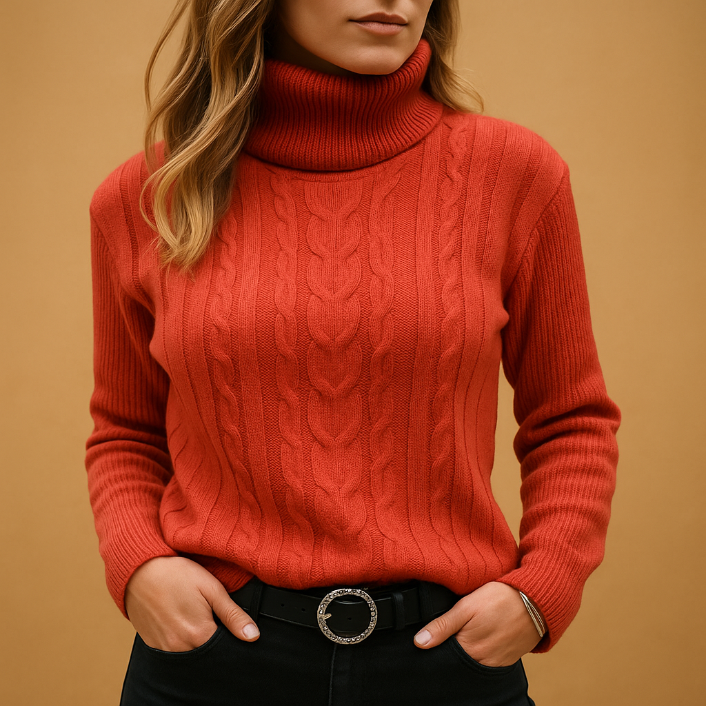 Women’s Lightweight Turtleneck Jumper – Soft Knit Roll Neck Top