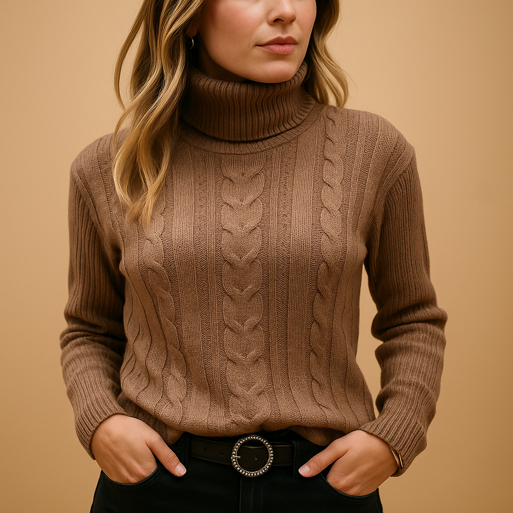 Women’s Lightweight Turtleneck Jumper – Soft Knit Roll Neck Top