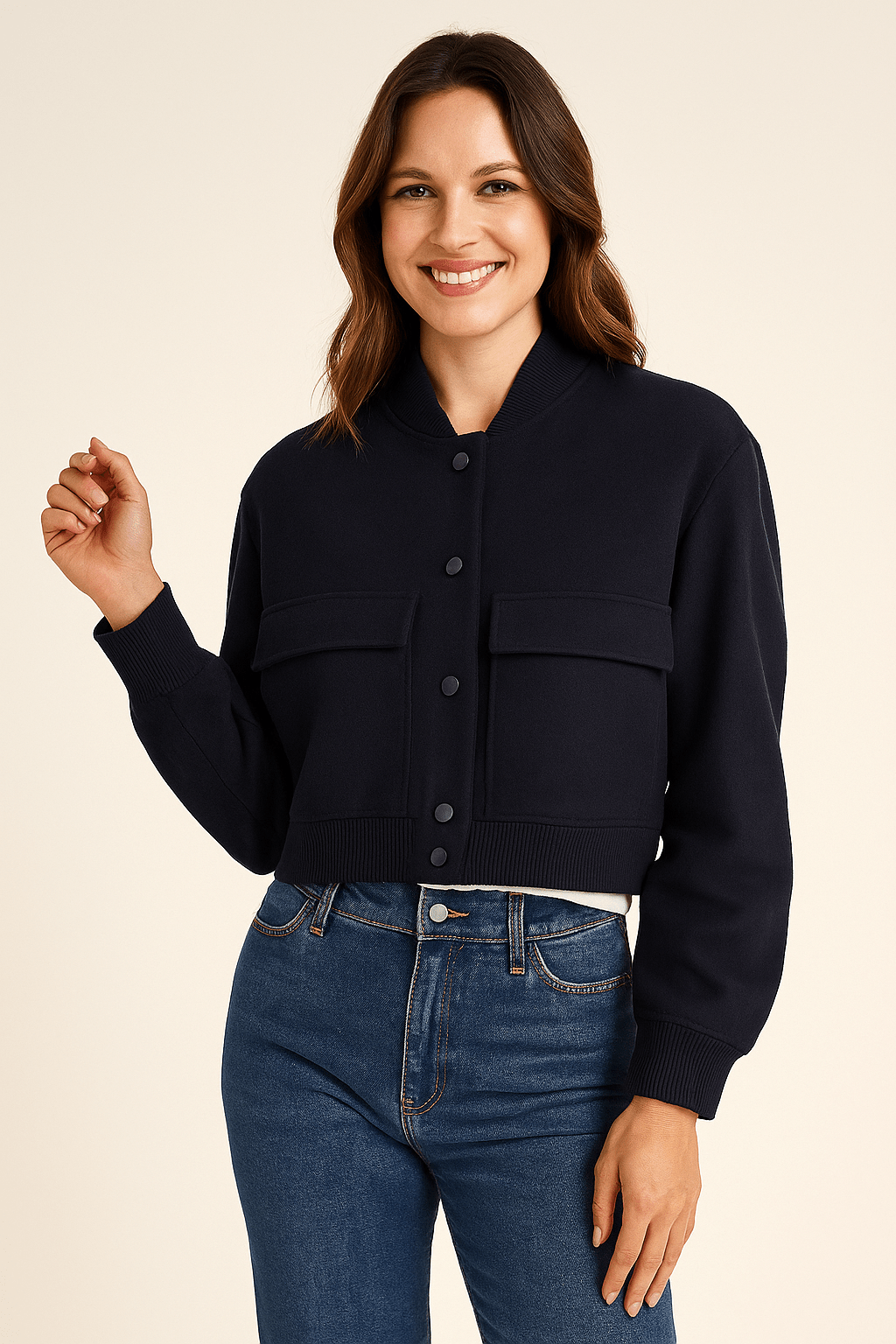 Cropped Bomber Jacket for Women – Modern Edge
