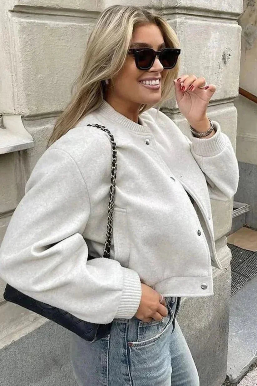Cropped Bomber Jacket for Women – Sporty & Stylish
