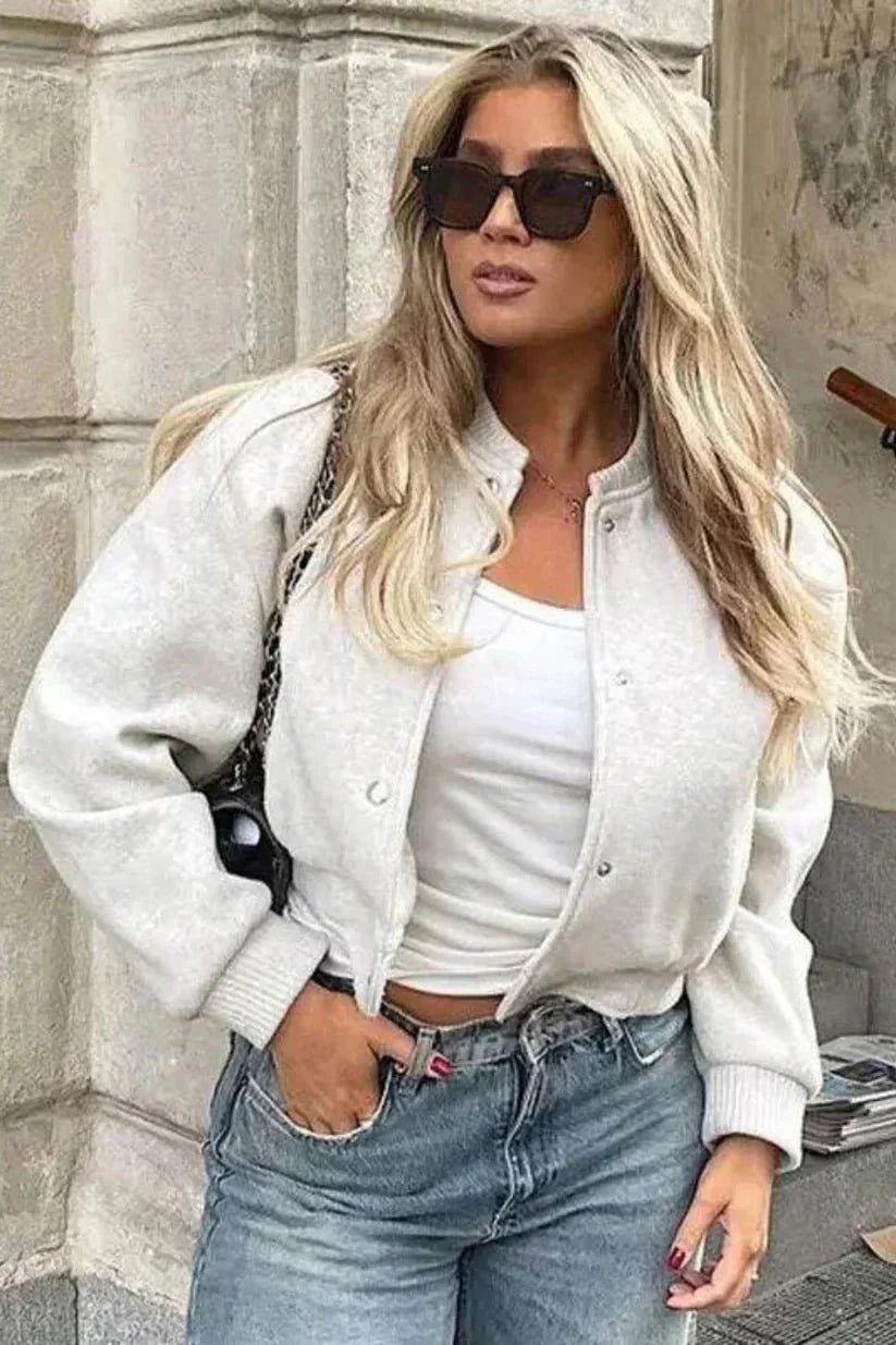 Cropped Bomber Jacket for Women – Sporty & Stylish