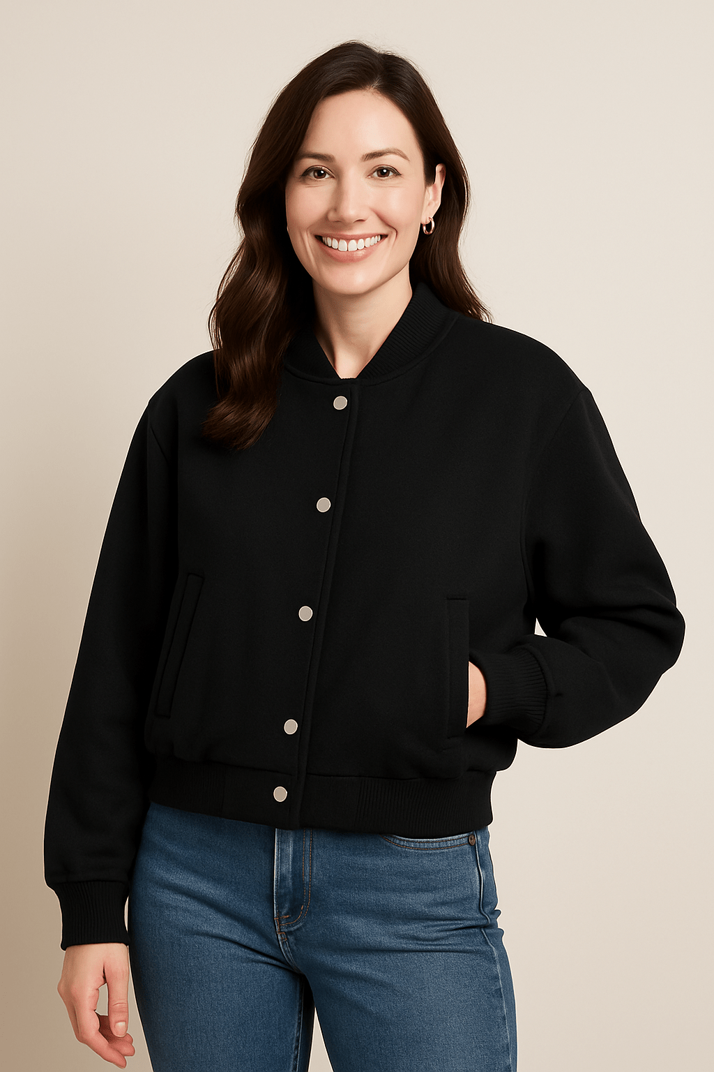 Cropped Bomber Jacket for Women – Sporty & Stylish