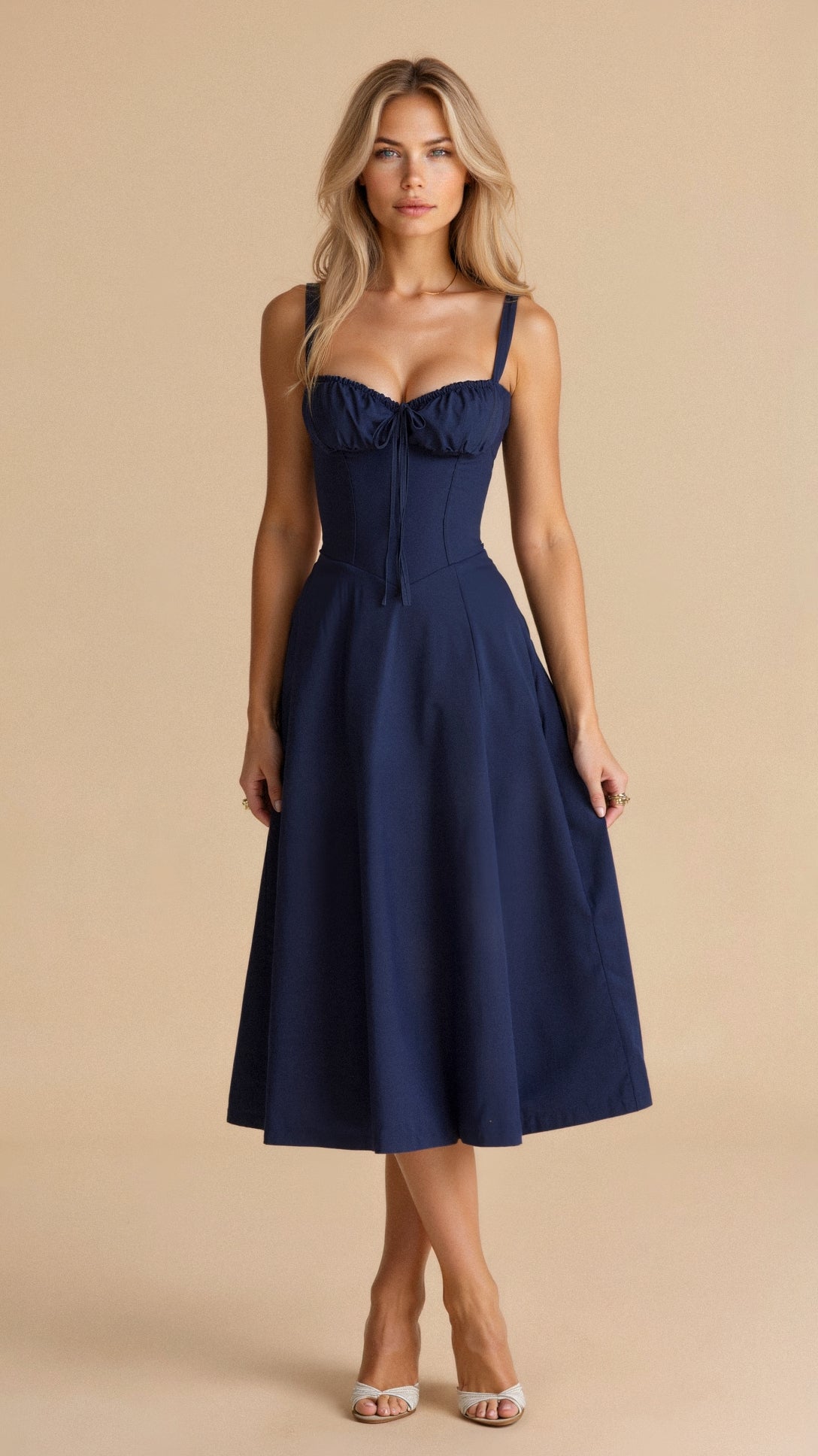 Women’s Corset Midi Dress | Elegant Tailored Silhouette