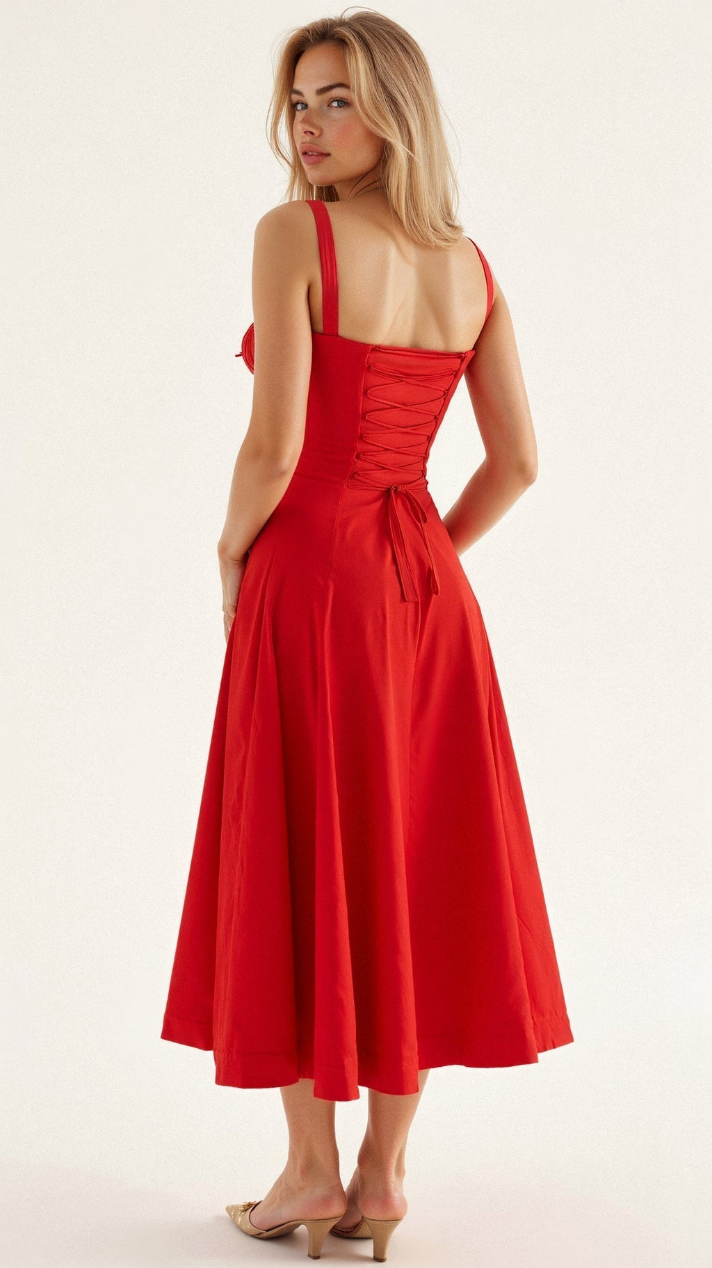 Women’s Corset Midi Dress | Elegant Tailored Silhouette