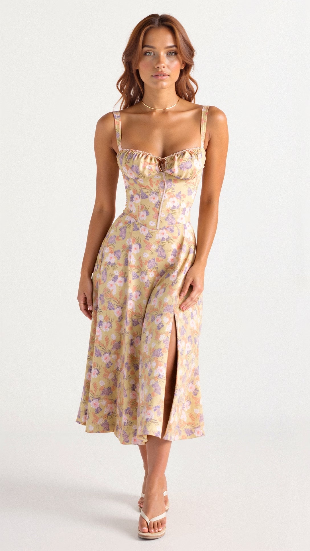 Women’s Corset Midi Dress | Elegant Tailored Silhouette