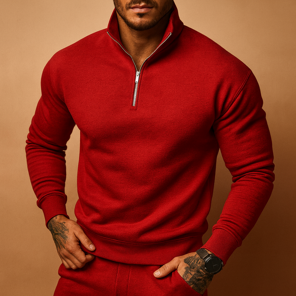 Men’s Half-Zip Sweater | Modern Design with Adjustable Neckline
