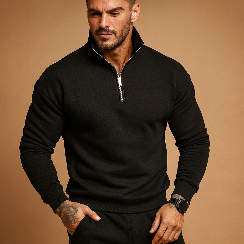 Men’s Half-Zip Sweater | Modern Design with Adjustable Neckline