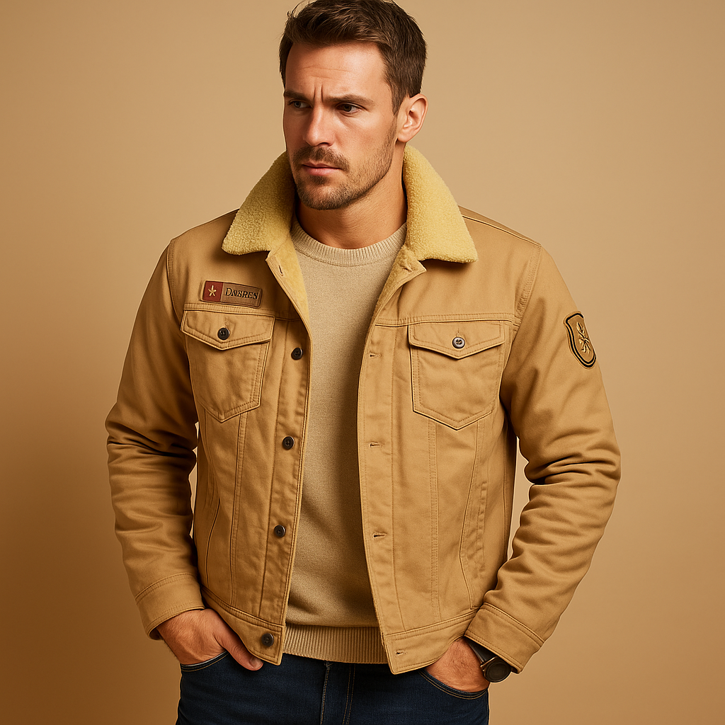 Men’s Fleece Motorcycle Jacket with Reinforced Panels | Casual Riding Fit