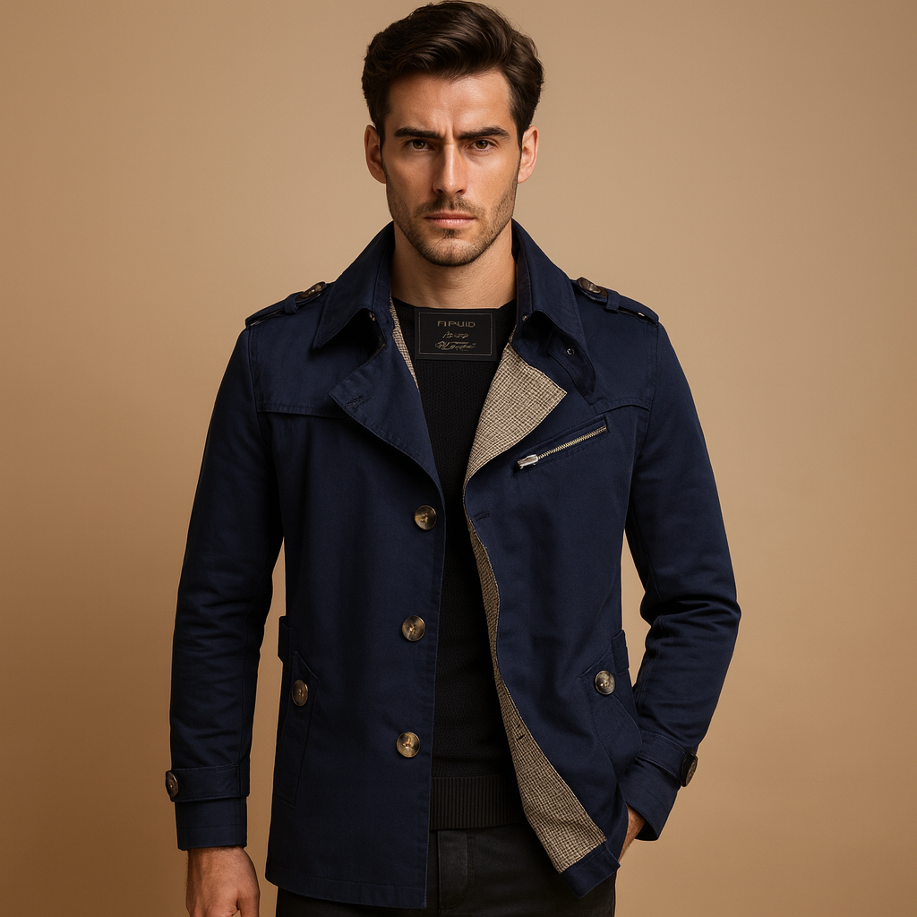 Men’s Trench Coat | Double-Breasted Water-Resistant Design